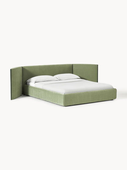Otquest Upholstered Bed with Folding Headboard