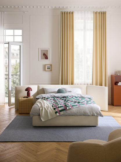 Otquest Upholstered Bed with Folding Headboard