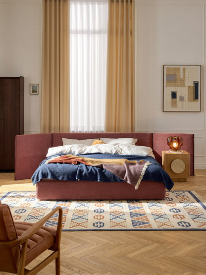 Otquest Upholstered Bed with Folding Headboard