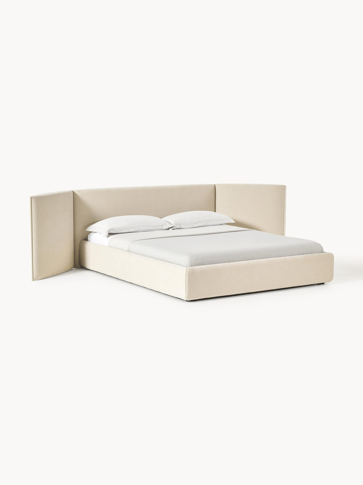 Otquest Upholstered Bed with Folding Headboard