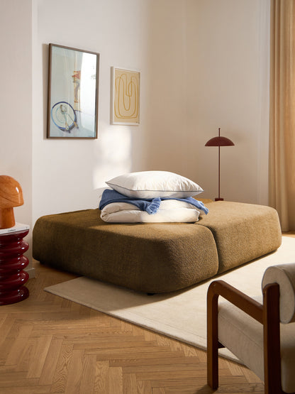 Paoastri Teddy Bouclé Sofa Bed with Storage