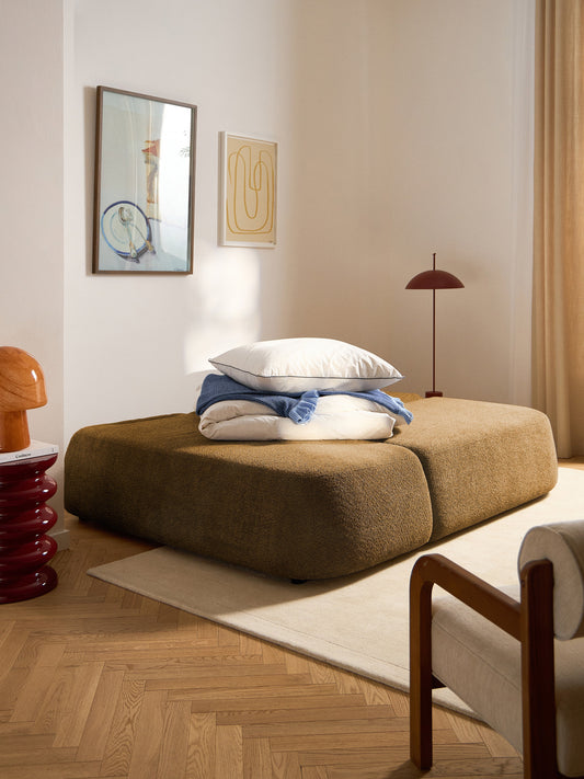 Paoastri Teddy Bouclé Sofa Bed with Storage