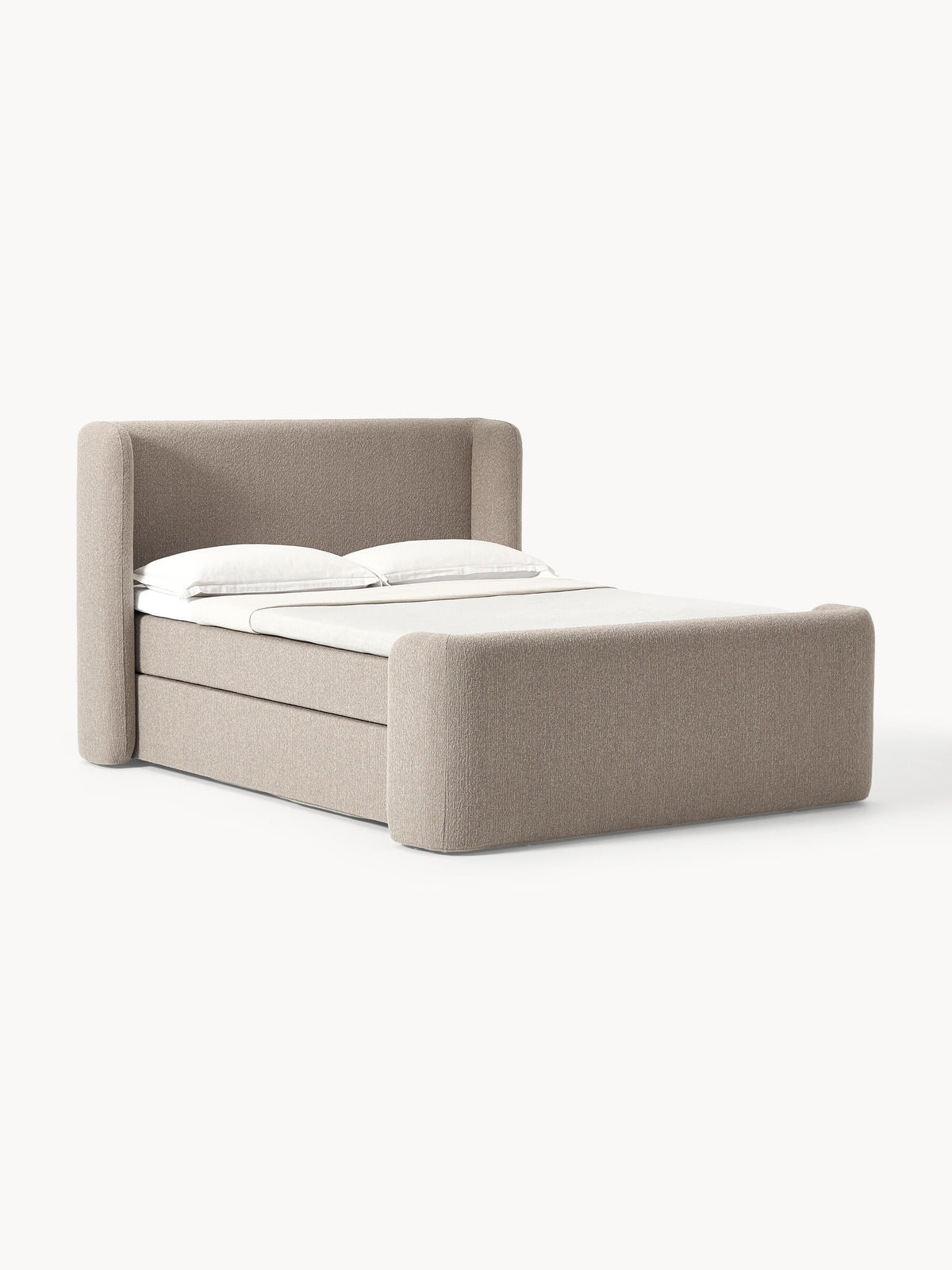Perlardo Box Spring Bed in Bouclé