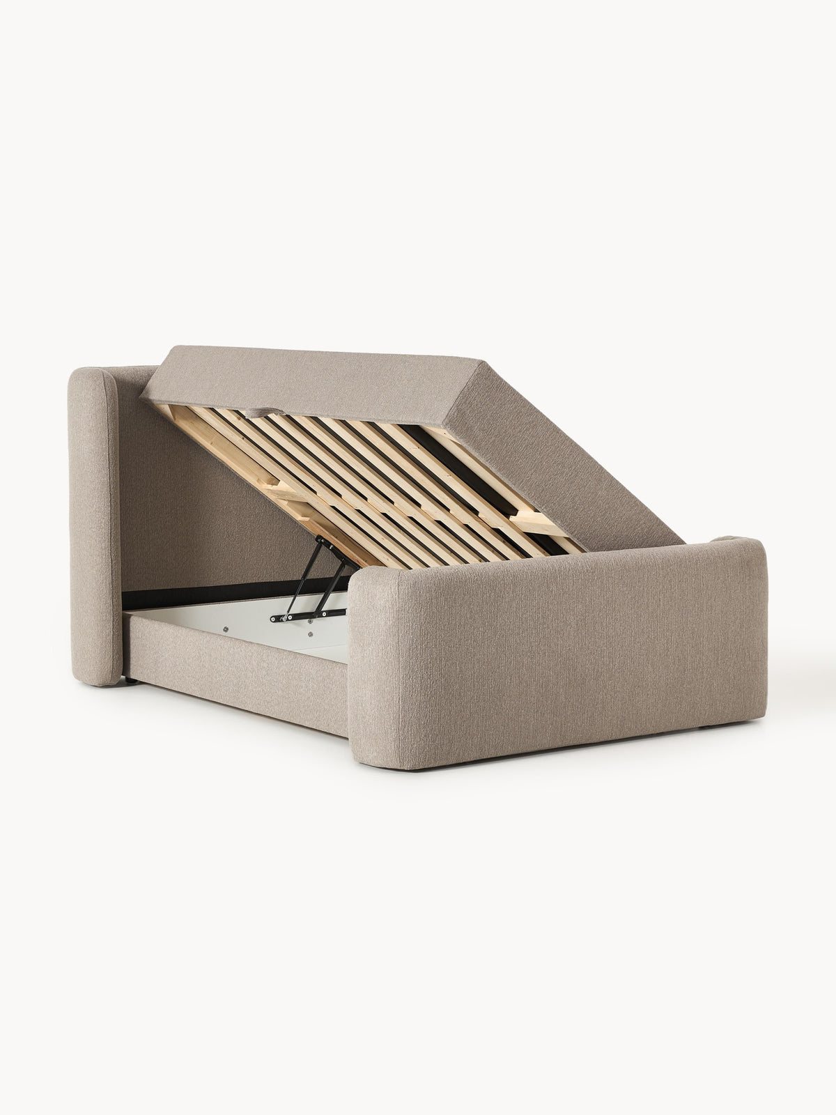 Perlardo Box Spring Bed in Bouclé with Storage