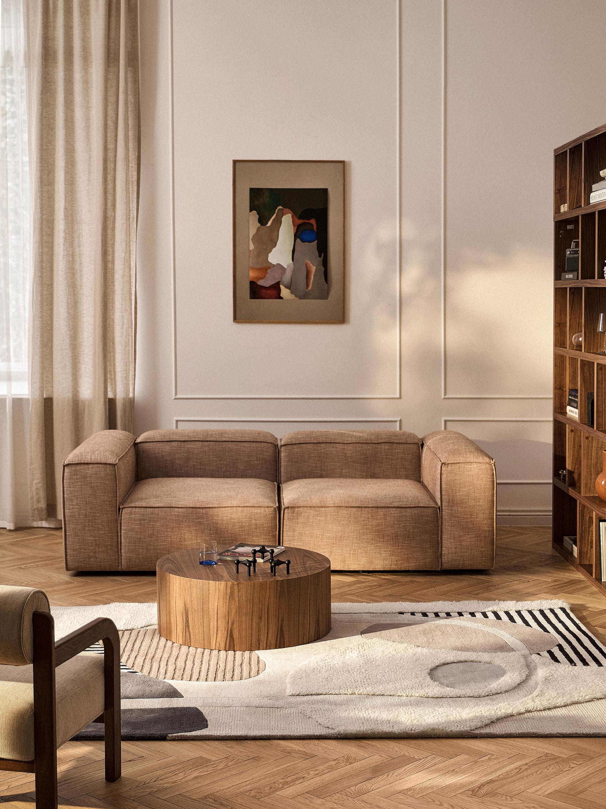 Rosnika Wool Rug with High-Low Texture, Hand-Tufted