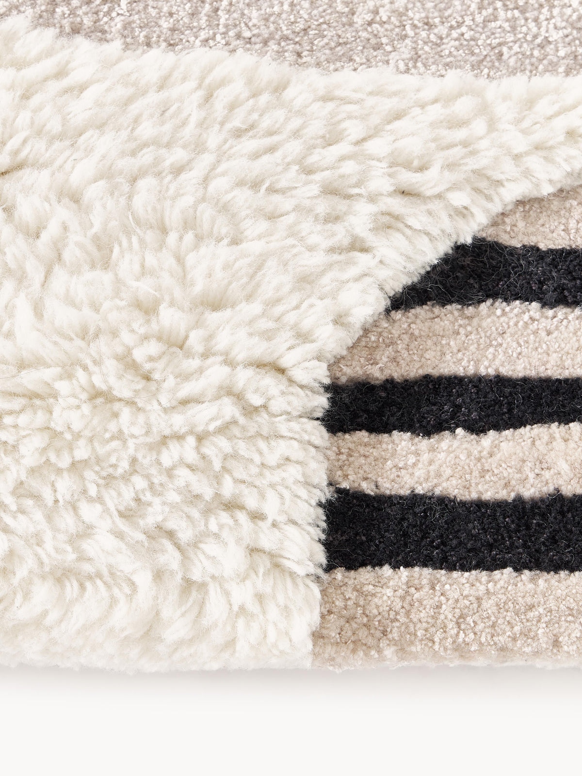 Rosnika Wool Rug with High-Low Texture, Hand-Tufted