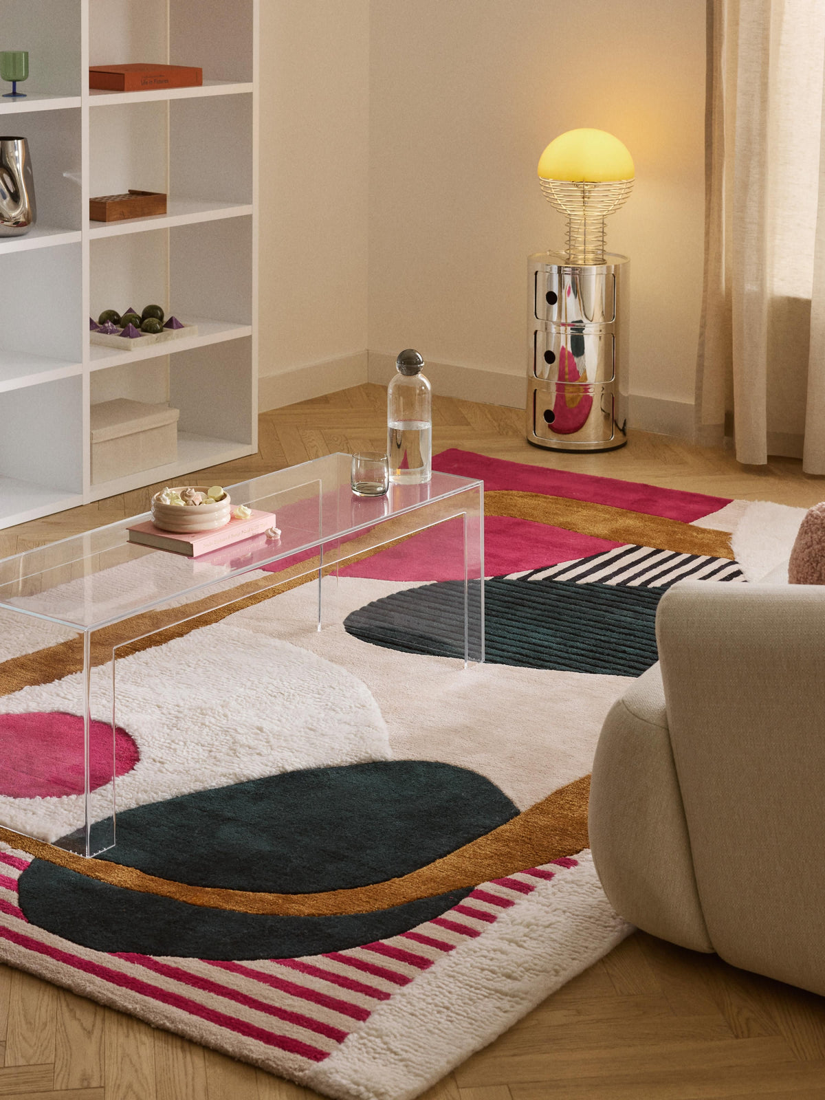 Rosnika Wool Rug with High-Low Texture, Hand-Tufted