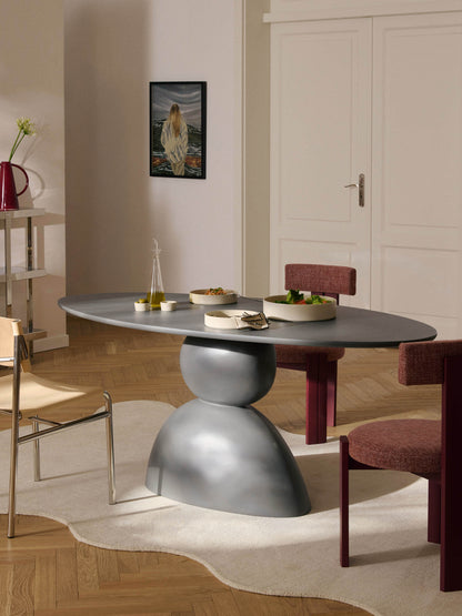 Sahnika Oval Dining Table with Organic Design, 180 x 90 cm