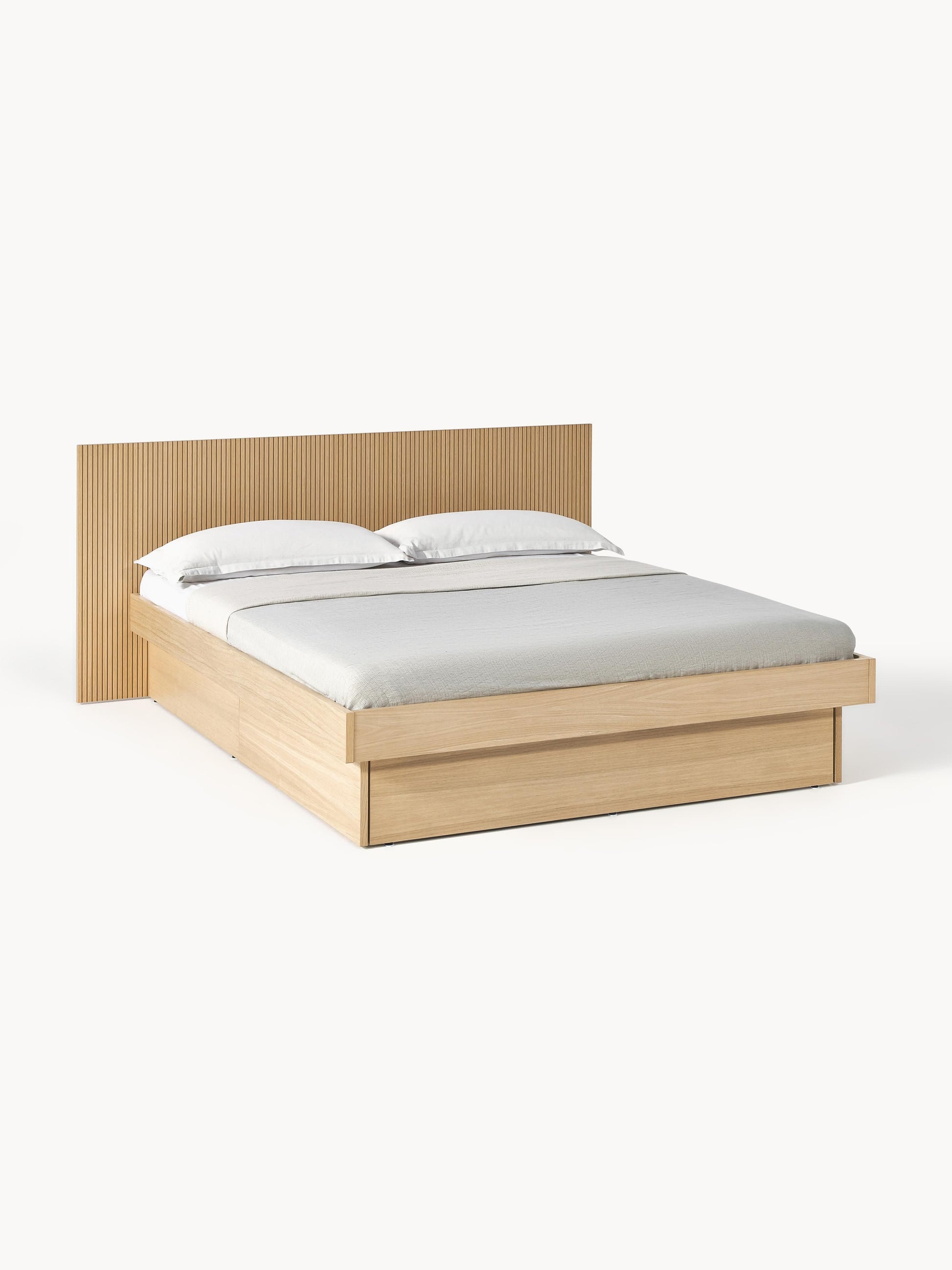 Satelvi Wooden Bed with Headboard and Drawers