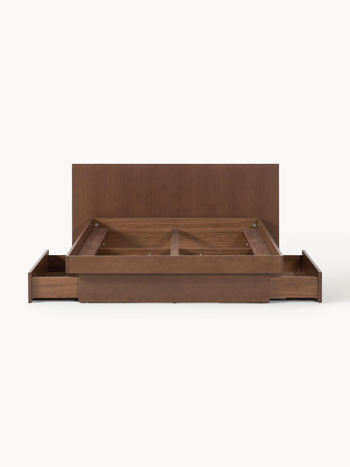 Satelvi Wooden Bed with Headboard and Drawers