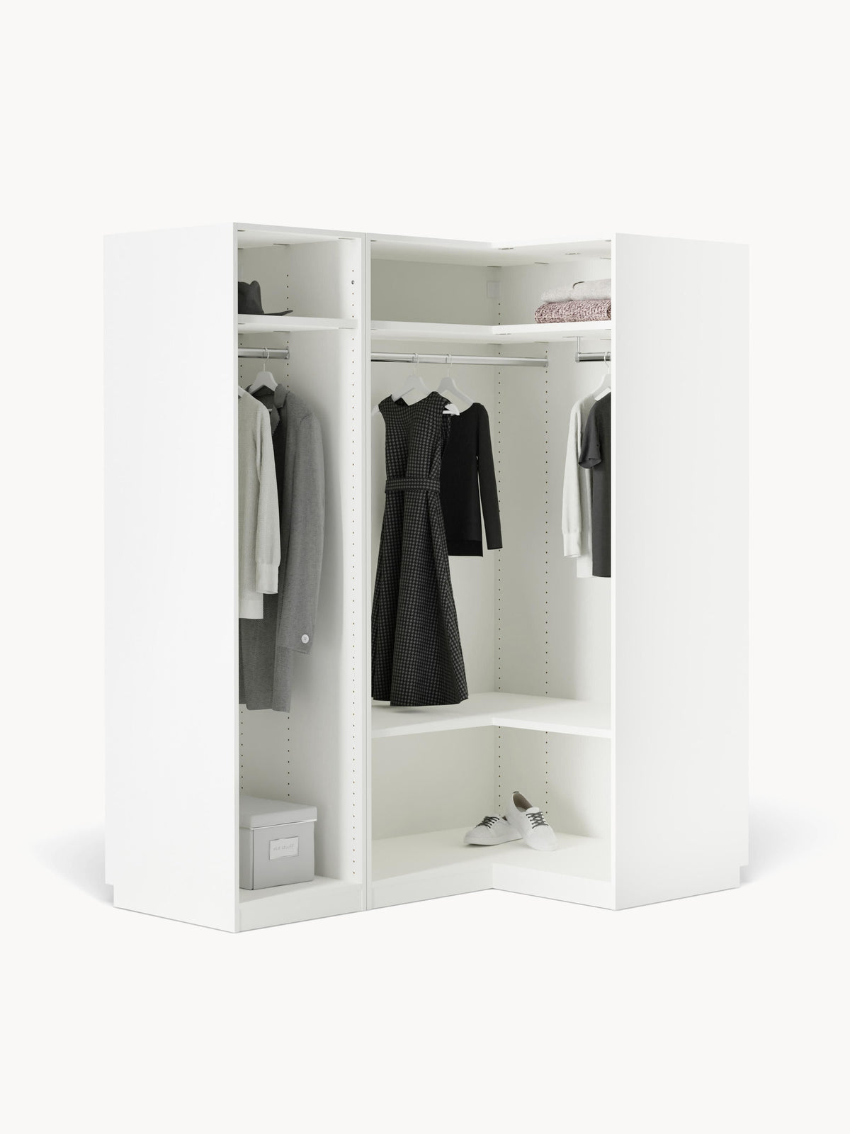 Simneva Modular Corner Wardrobe, 165 cm Wide, in Various Sizes