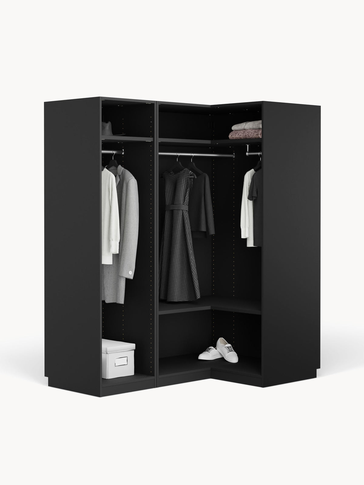 Simneva Modular Corner Wardrobe, 165 cm Wide, in Various Sizes