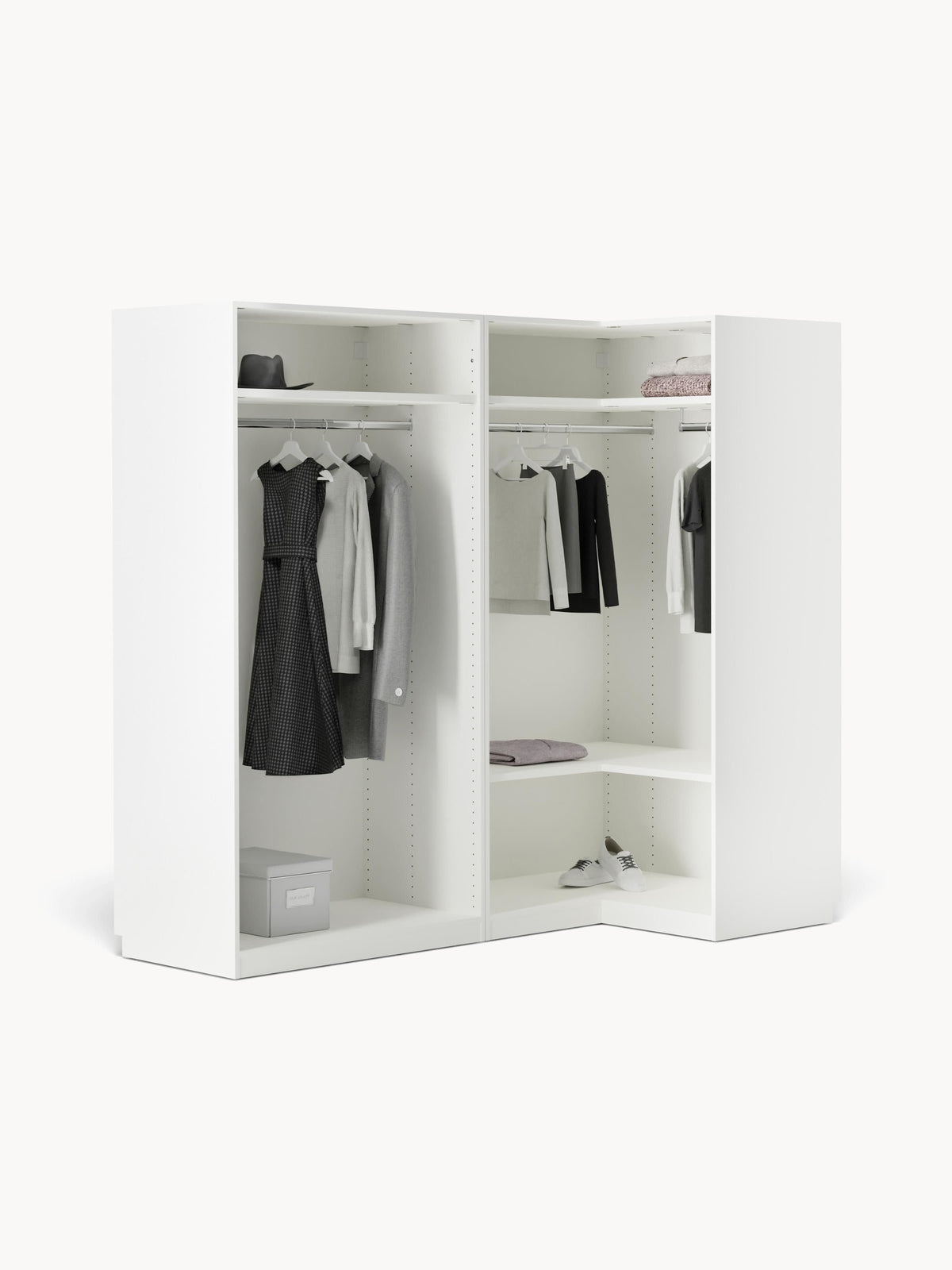 Simneva Modular Corner Wardrobe, 215 cm Wide, in Various Sizes