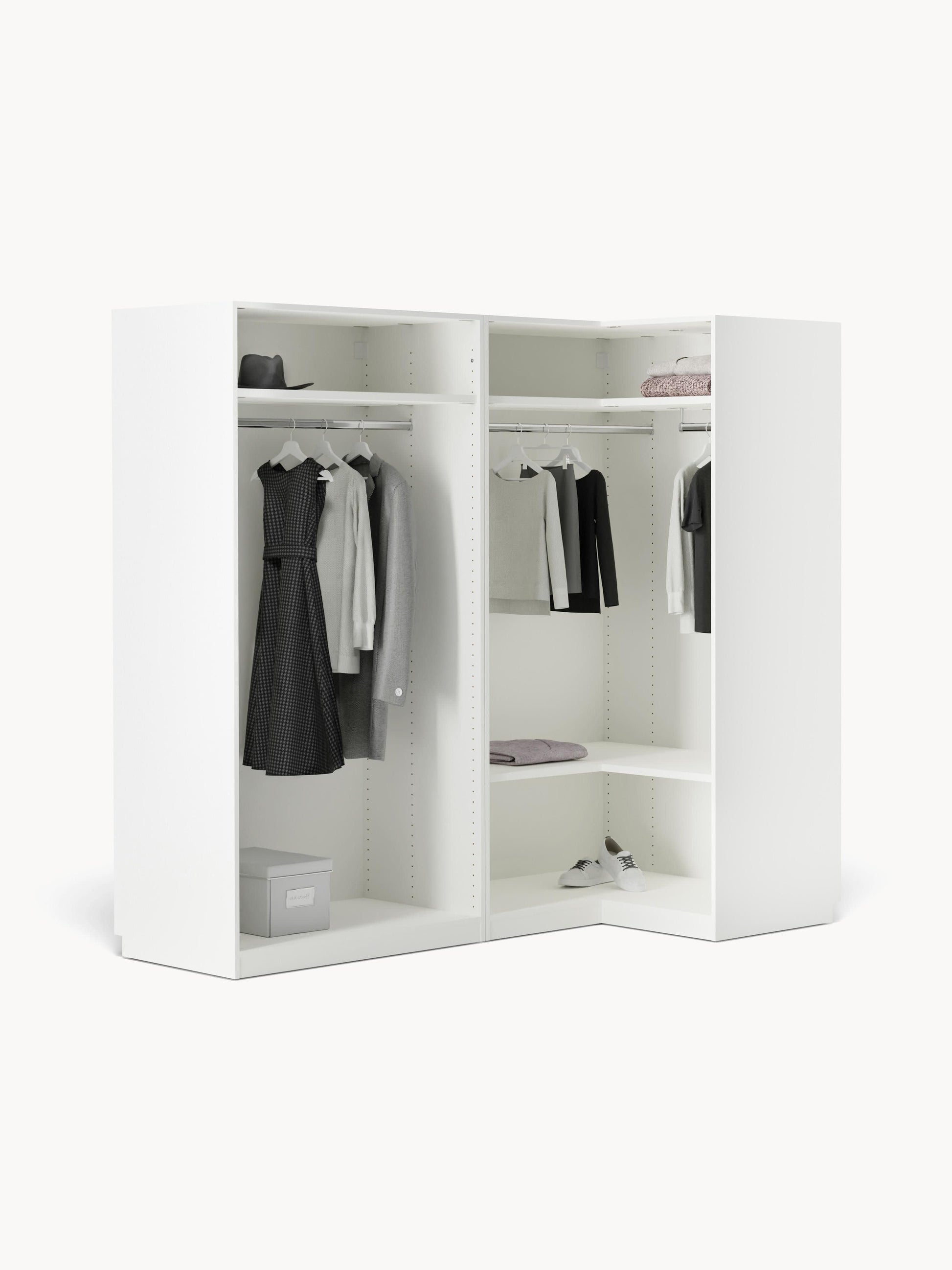 Simneva Modular Corner Wardrobe, 215 cm Wide, in Various Sizes