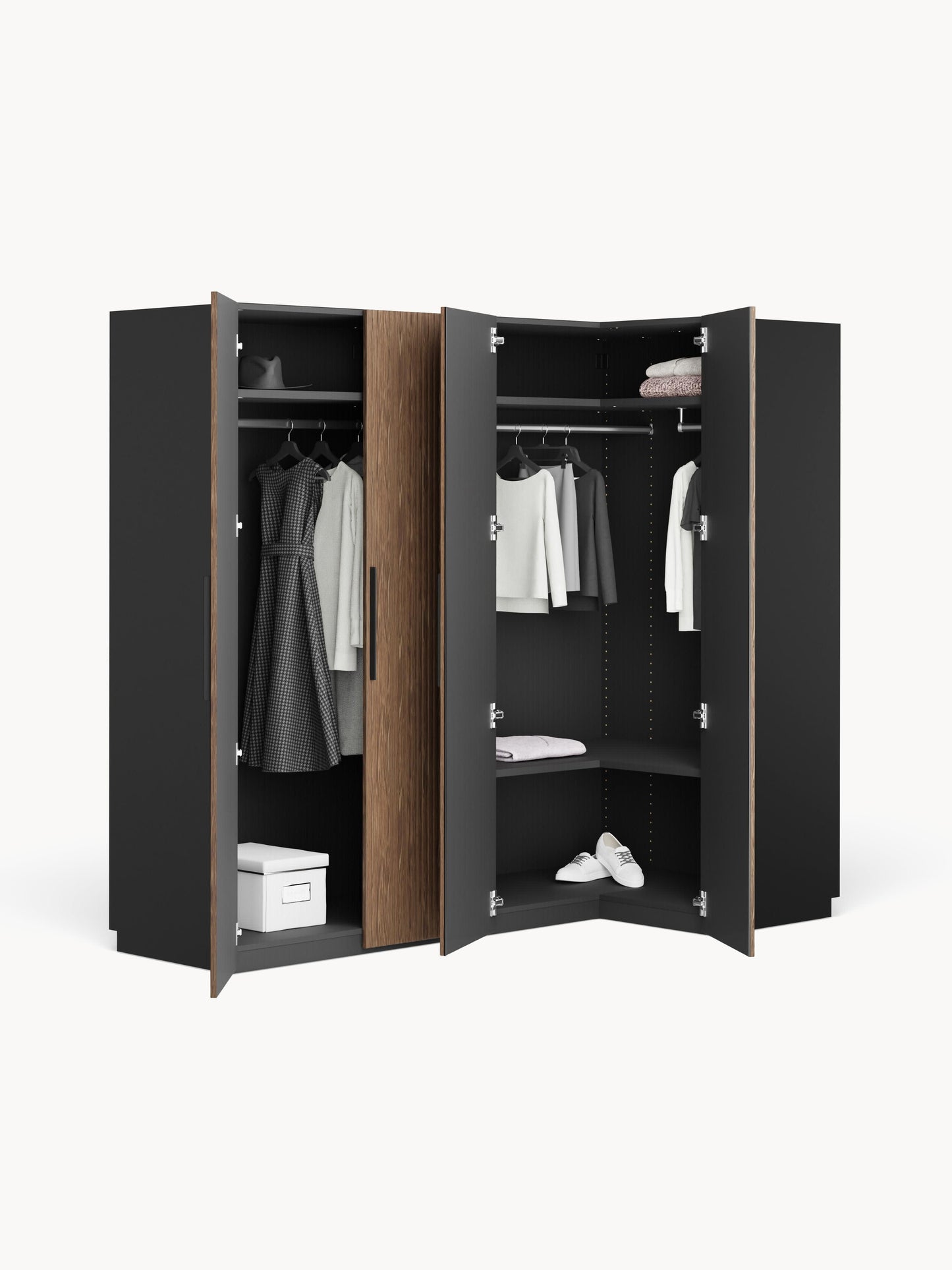 Simneva Modular Corner Wardrobe, 215 cm Wide, in Various Sizes