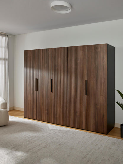 Simneva Modular Hinged-Door Wardrobe, 250 cm Wide, in Various Sizes