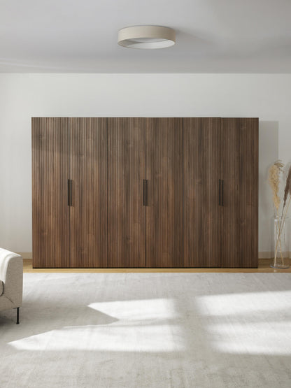 Simneva Modular Hinged-Door Wardrobe, 300 cm Wide, in Various Sizes