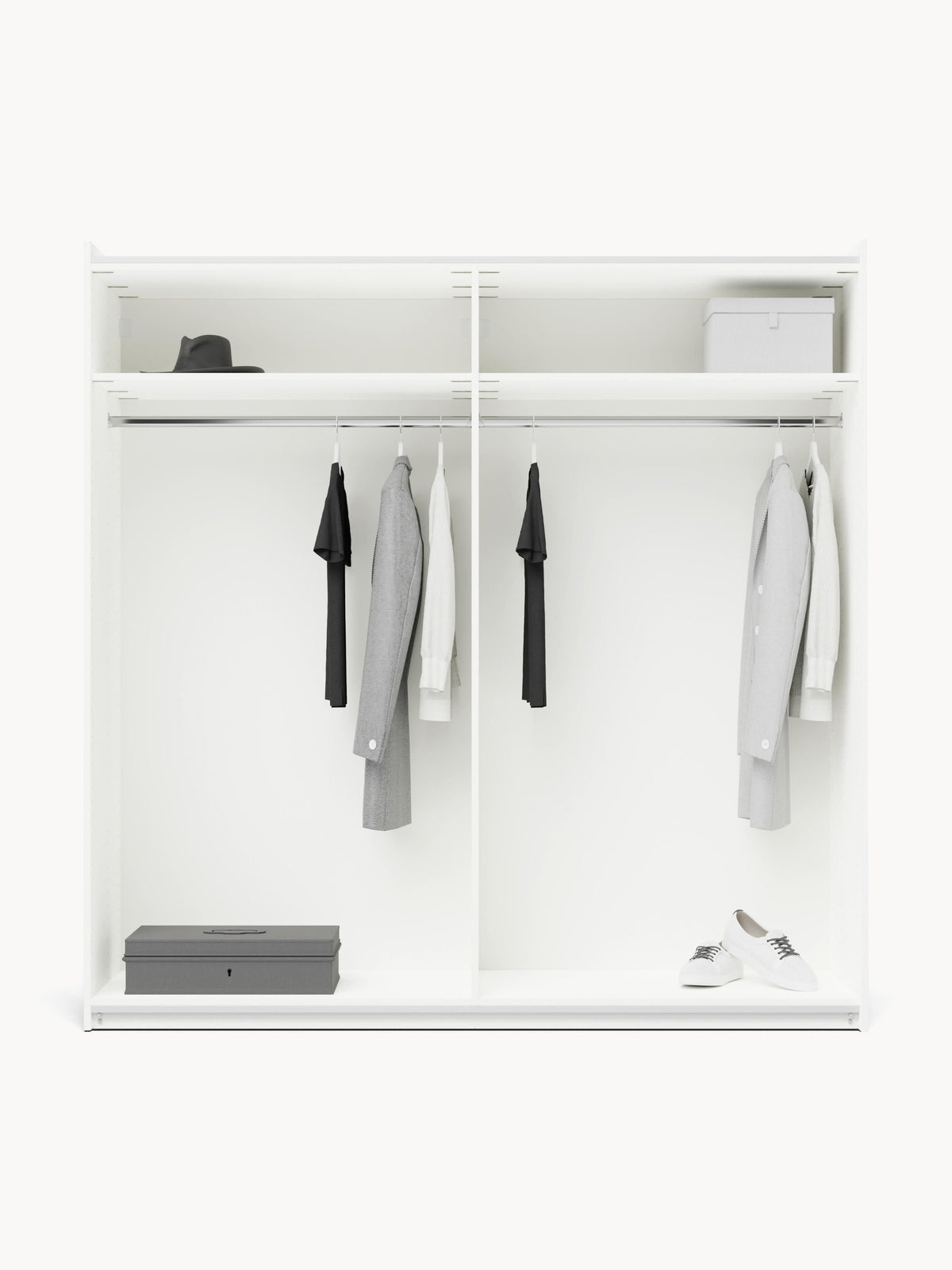 Simneva Modular Sliding-Door Wardrobe, 200 cm Wide, in Various Sizes