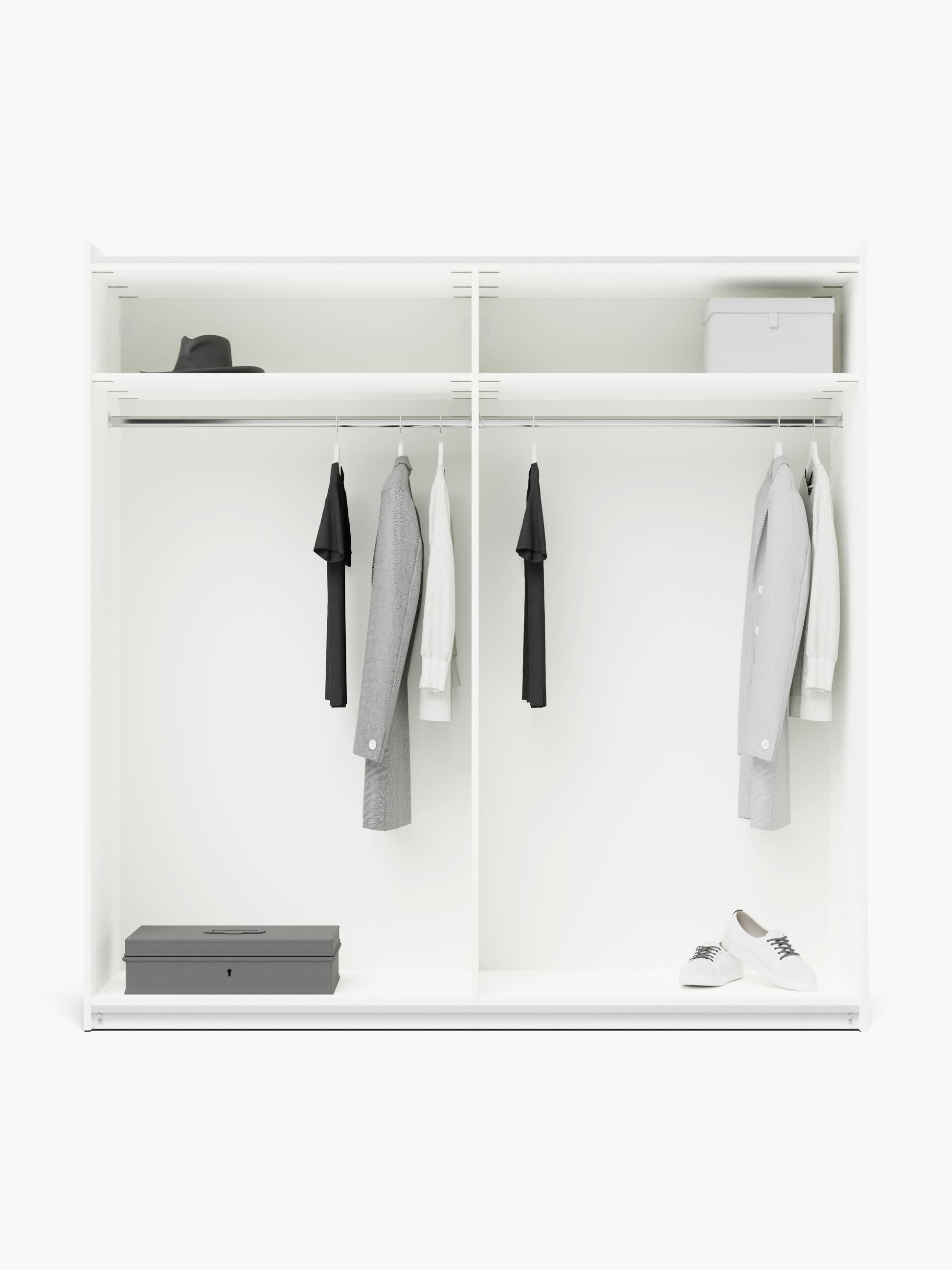 Simneva Modular Sliding-Door Wardrobe, 200 cm Wide, in Various Sizes