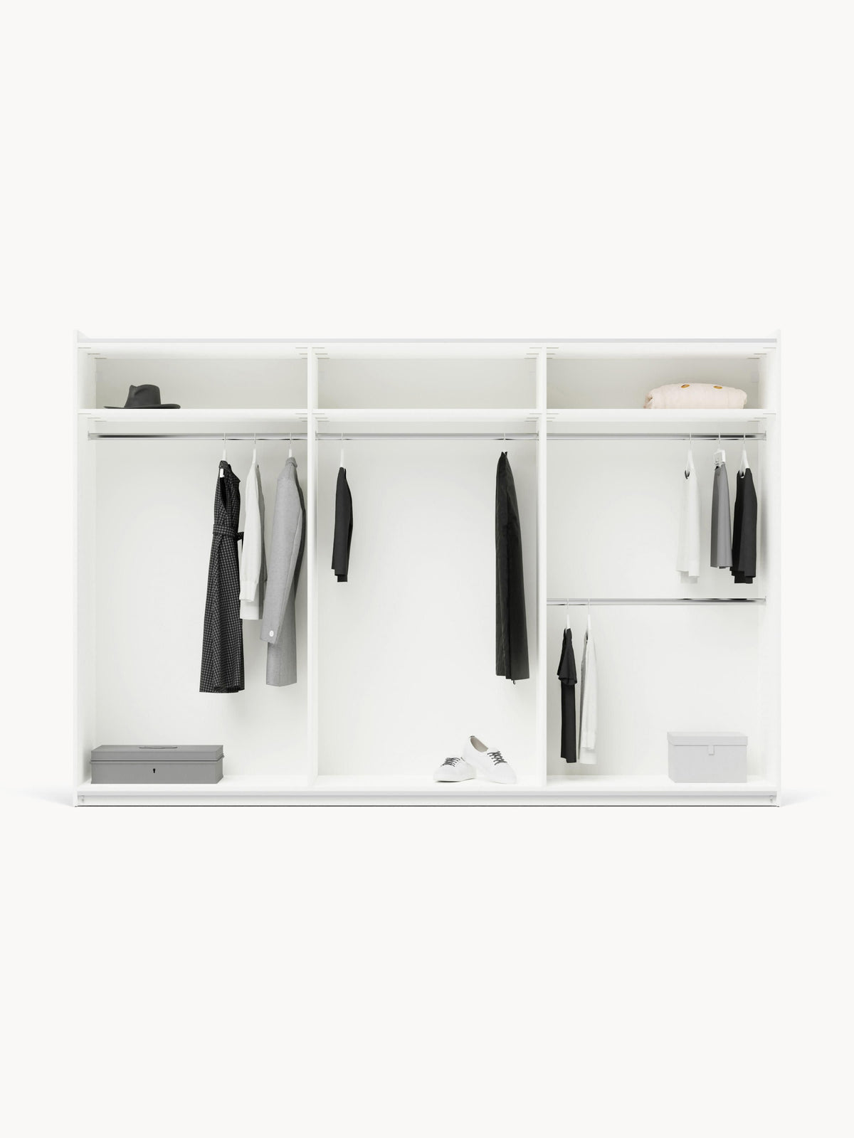 Simneva Modular Sliding-Door Wardrobe, 300 cm Wide, in Various Sizes