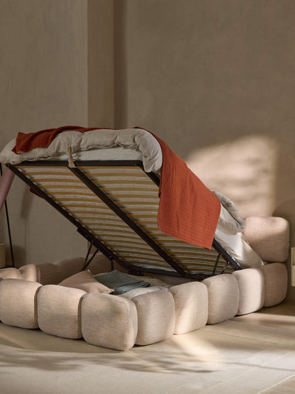 Taylorna Bouclé Upholstered Bed with Storage