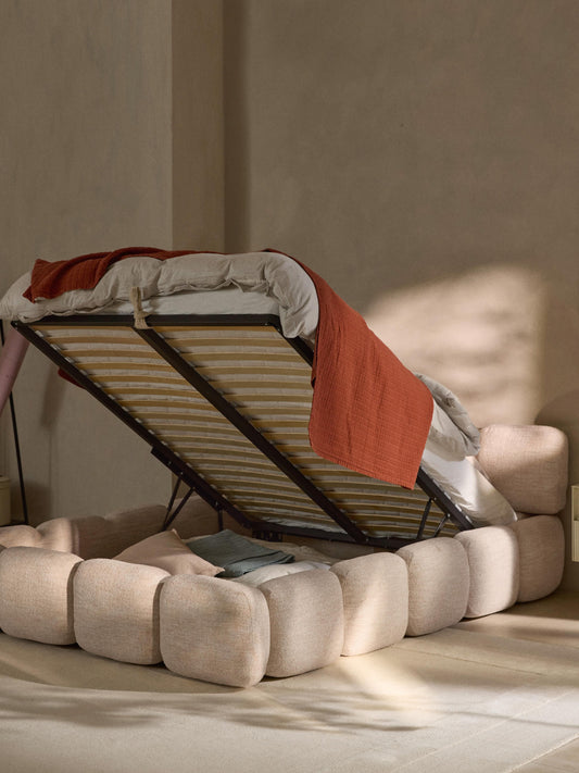 Taylorna Bouclé Upholstered Bed with Storage