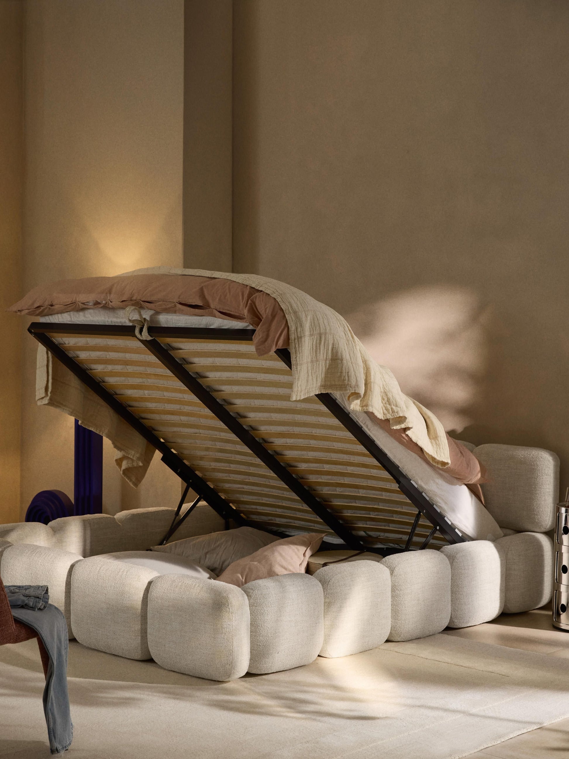 Taylorna Bouclé Upholstered Bed with Storage