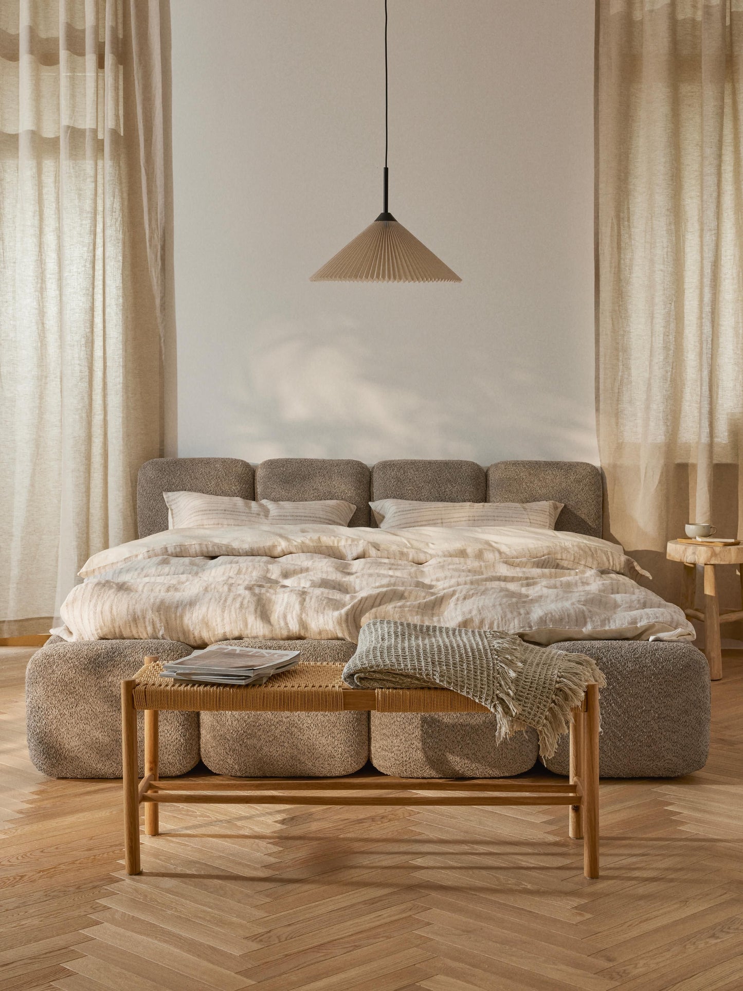 Taylorna Teddy Bouclé Upholstered Bed
