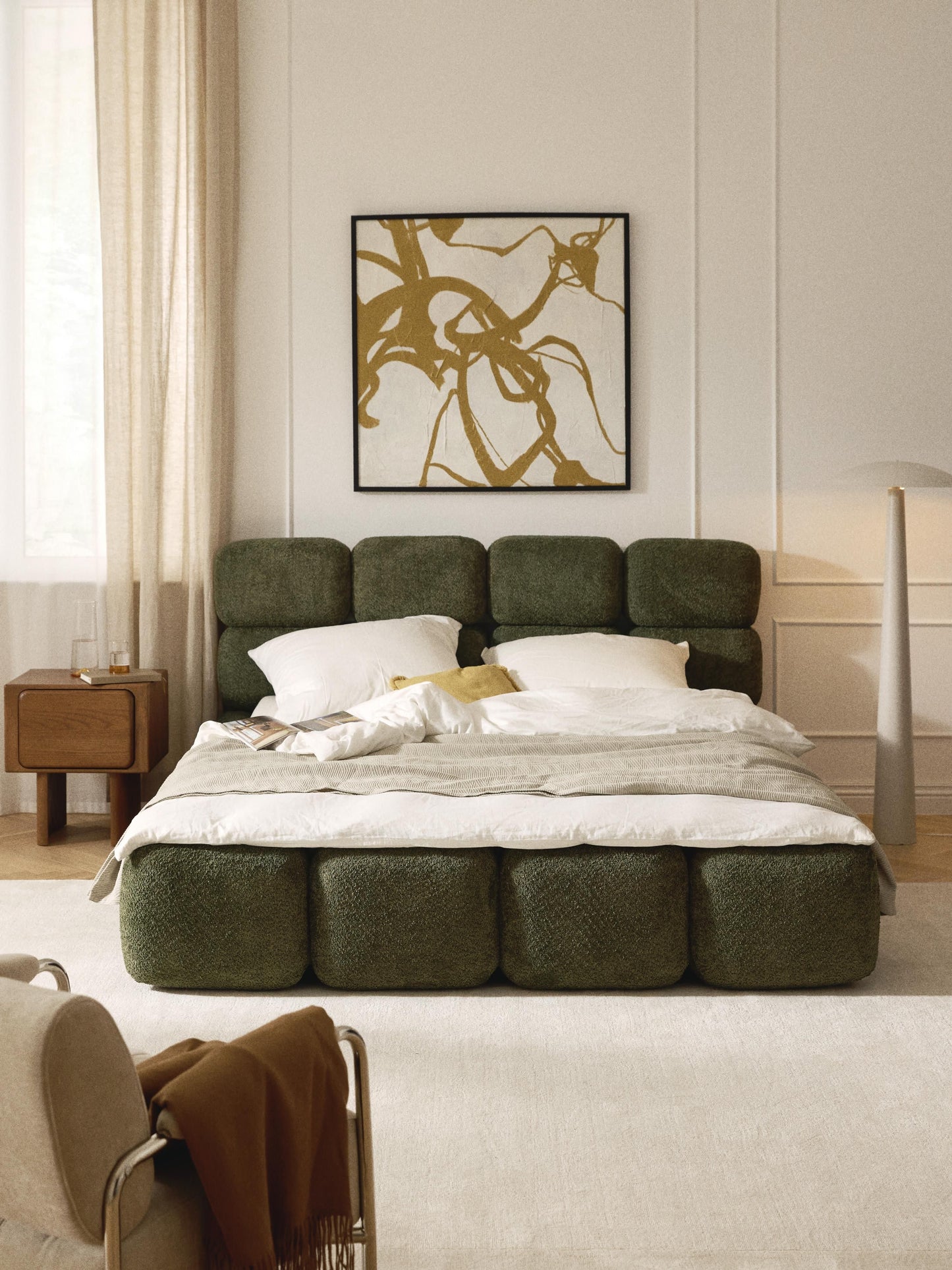 Taylorna Teddy Bouclé Upholstered Bed