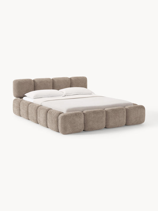 Taylorna Teddy Bouclé Upholstered Bed with Storage