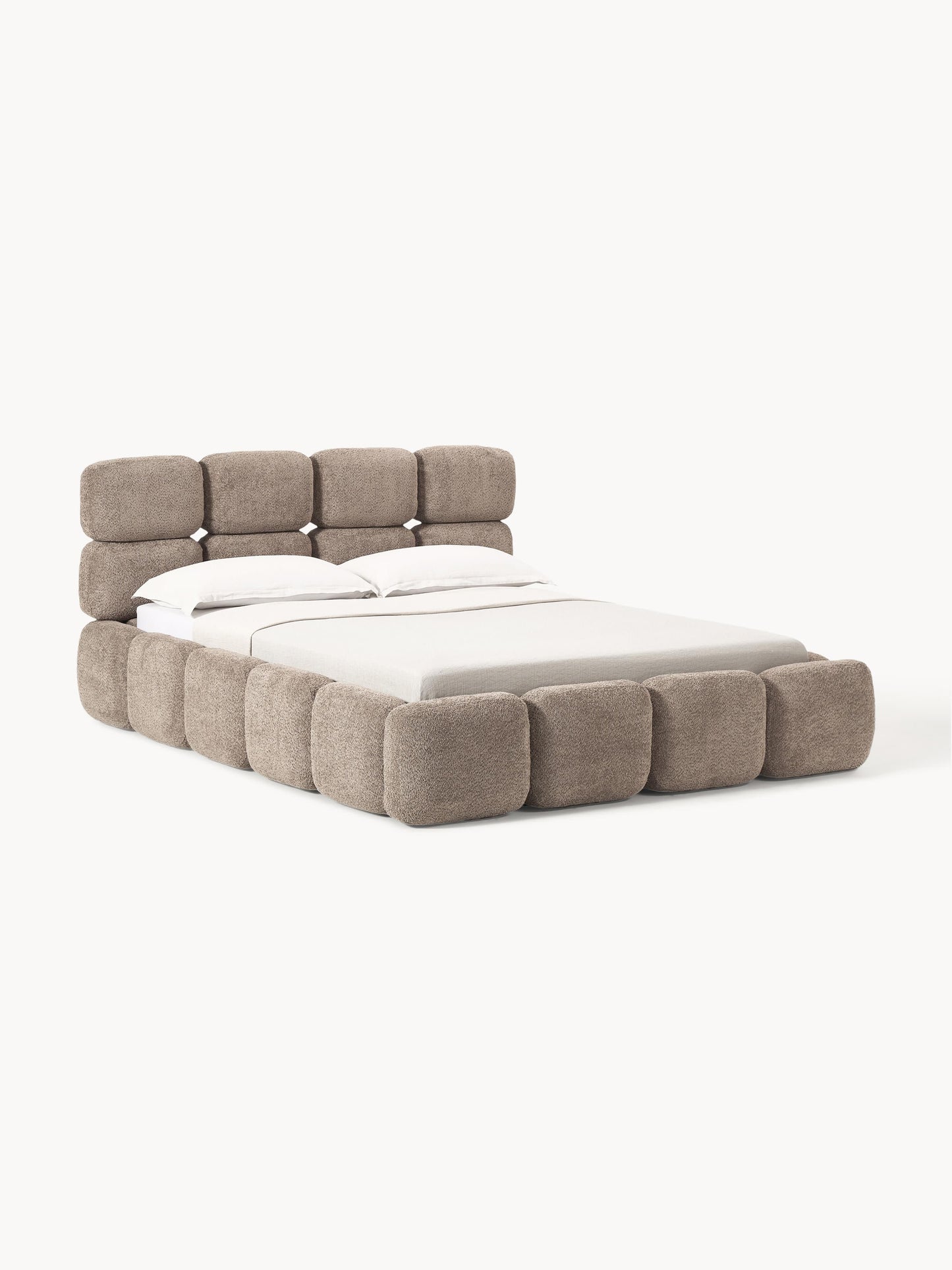 Taylorna Teddy Bouclé Upholstered Bed with Storage