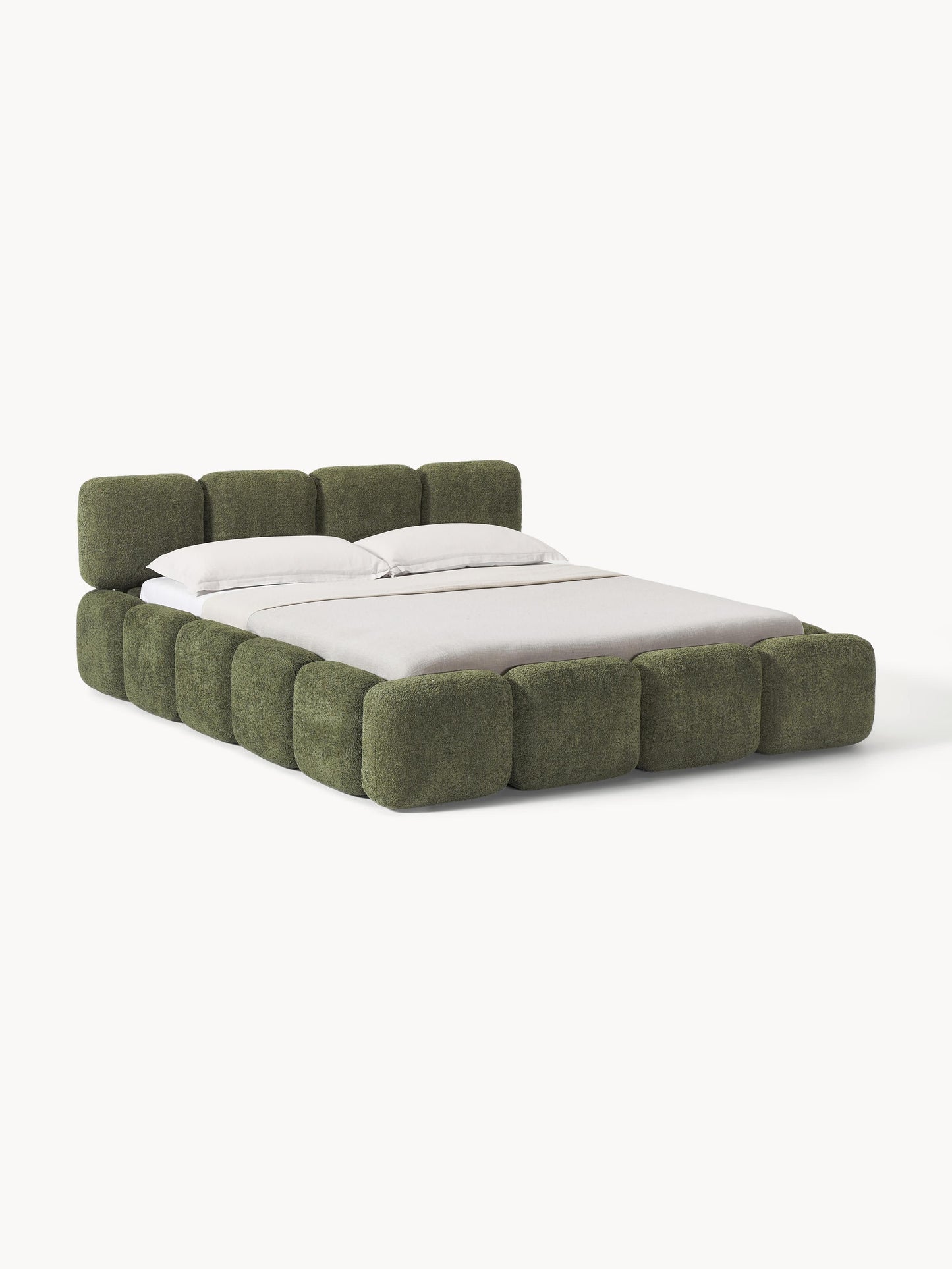 Taylorna Teddy Bouclé Upholstered Bed with Storage