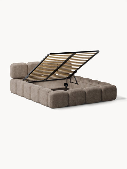 Taylorna Teddy Bouclé Upholstered Bed with Storage