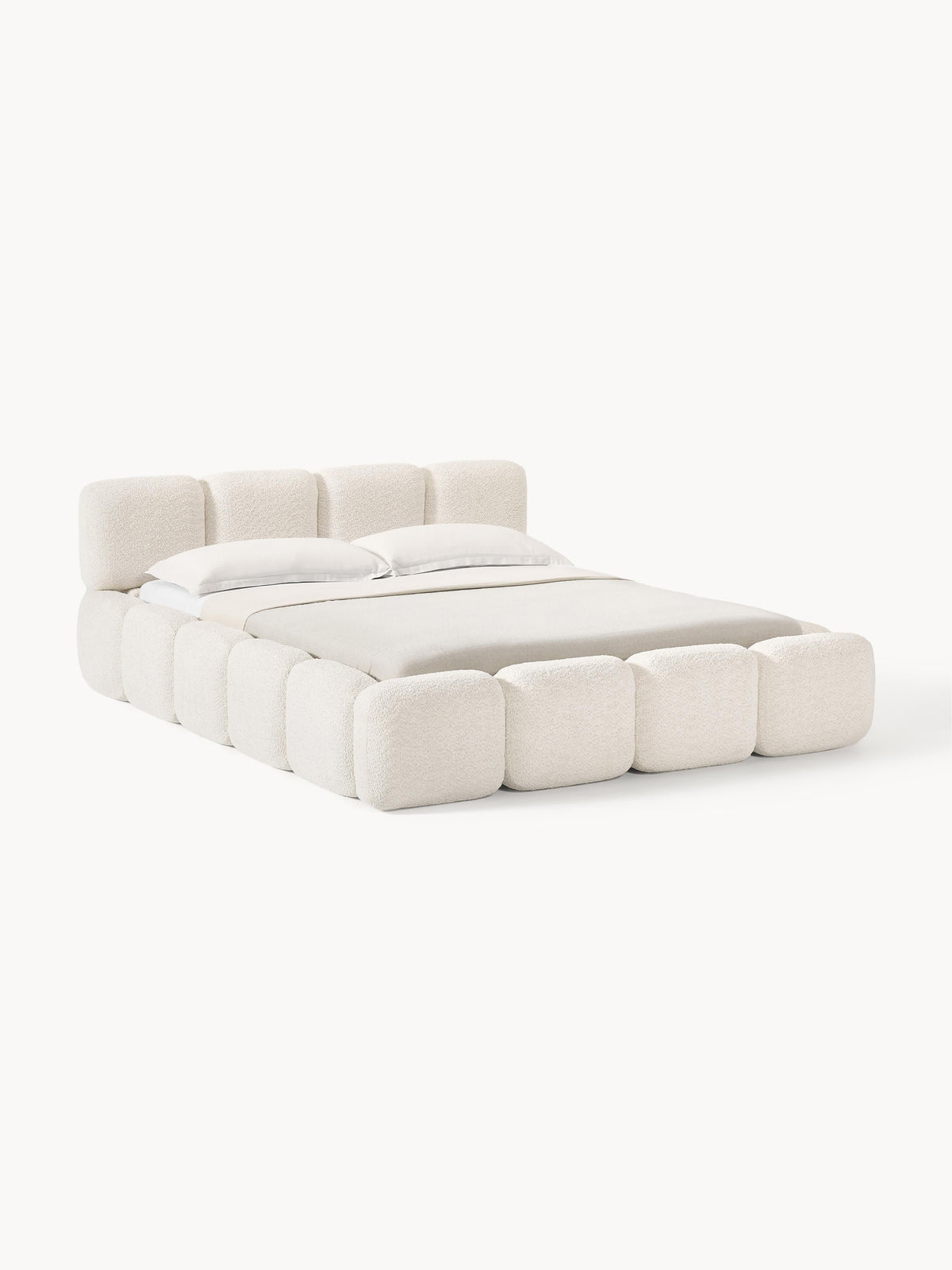 Taylorna Teddy Bouclé Upholstered Bed with Storage