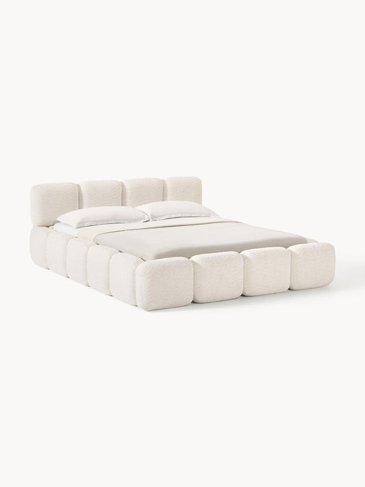 Taylorna Teddy Bouclé Upholstered Bed with Storage