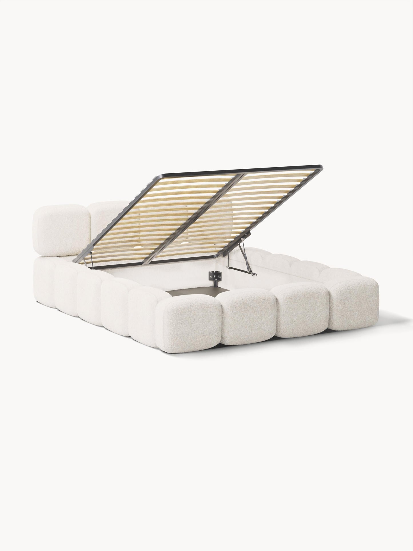 Taylorna Teddy Bouclé Upholstered Bed with Storage