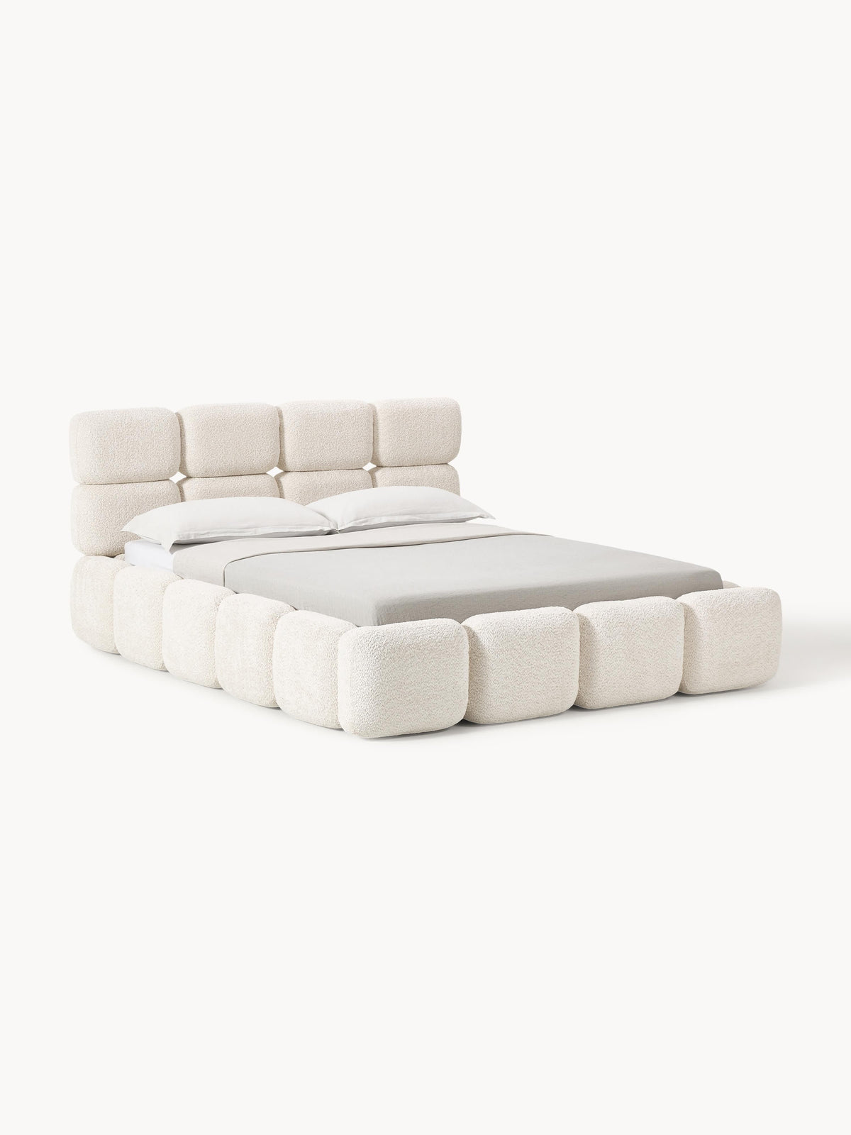 Taylorna Teddy Bouclé Upholstered Bed with Storage