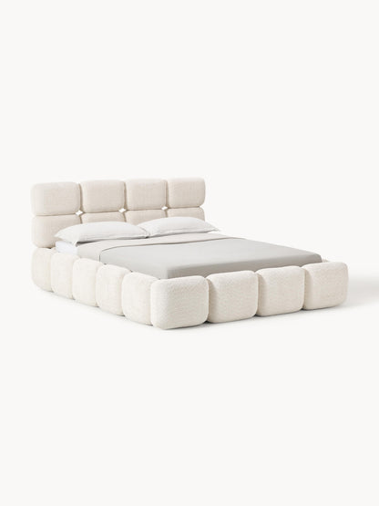 Taylorna Teddy Bouclé Upholstered Bed with Storage