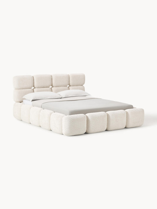 Taylorna Teddy Bouclé Upholstered Bed with Storage