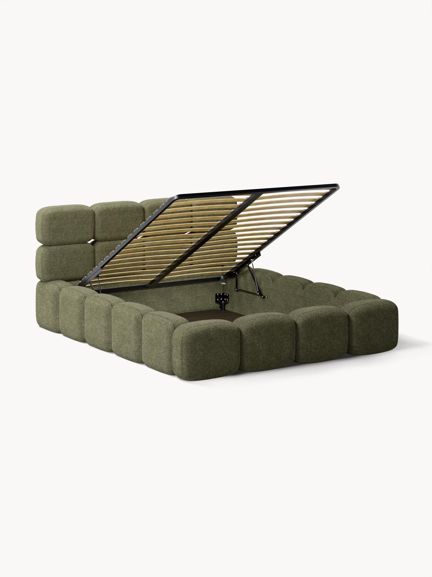 Taylorna Teddy Bouclé Upholstered Bed with Storage