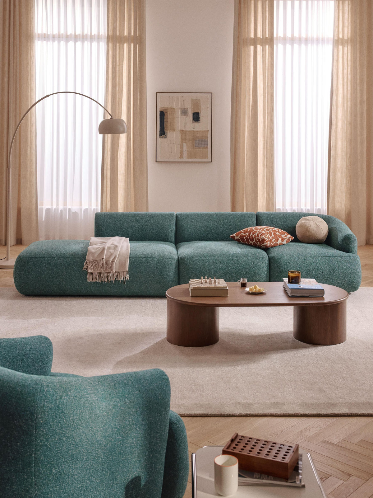 Trevanna Bouclé Modular Chaise (2-Seater)