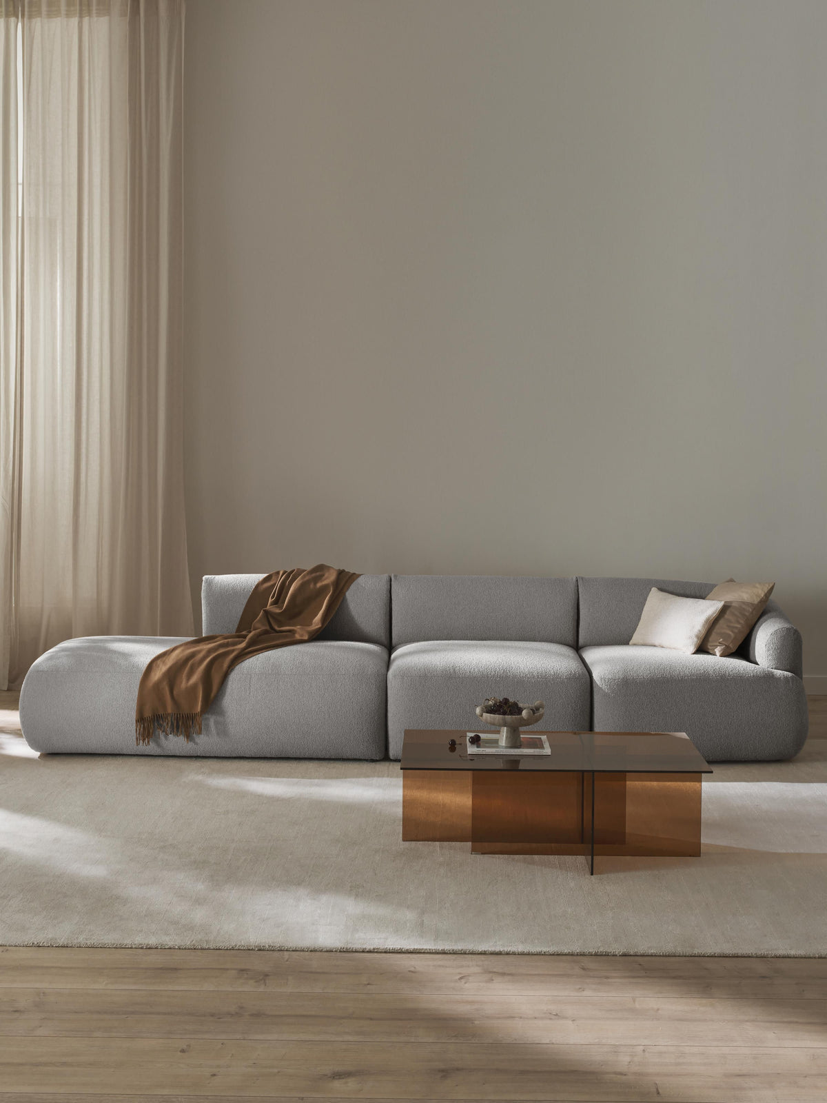 Trevanna Bouclé Modular Chaise (2-Seater)