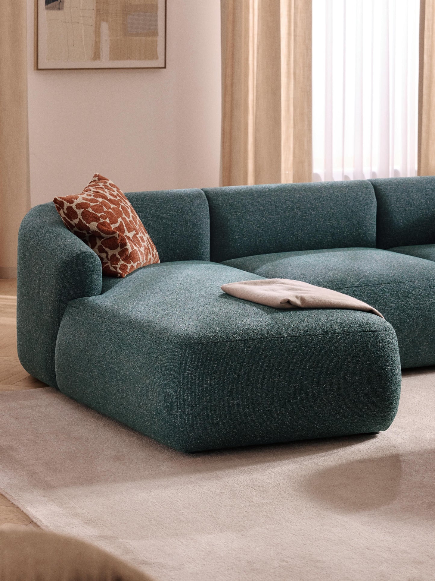 Trevanna Chaise Corner Module in Bouclé