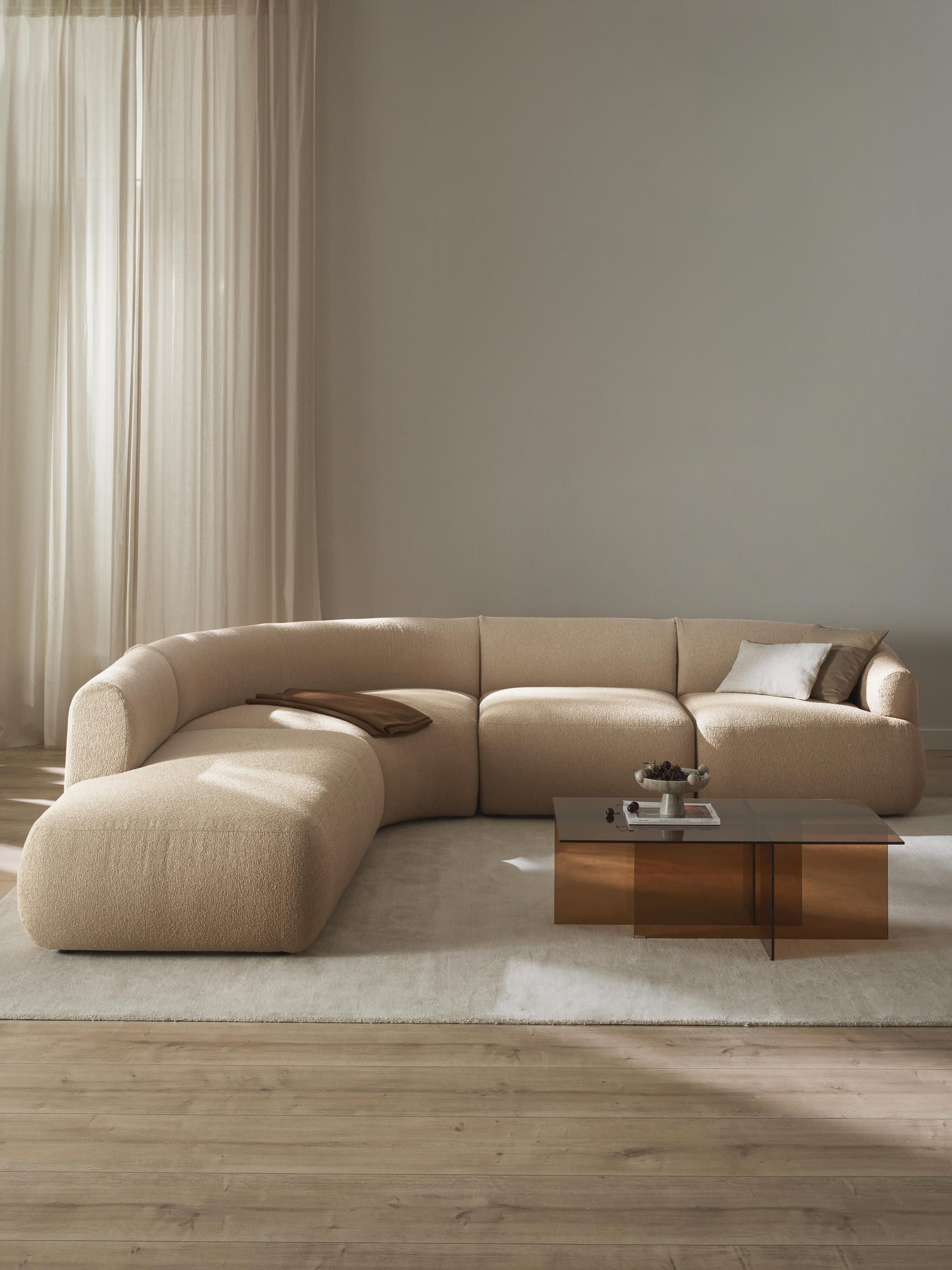Trevanna Modular Corner Sofa (4-Seater) in Bouclé