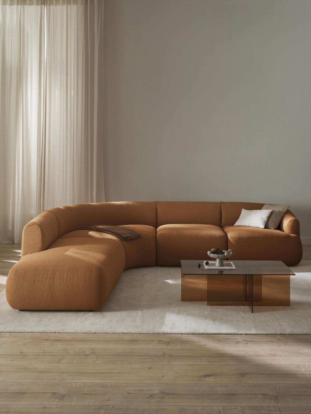 Trevanna Modular Corner Sofa (4-Seater) in Bouclé