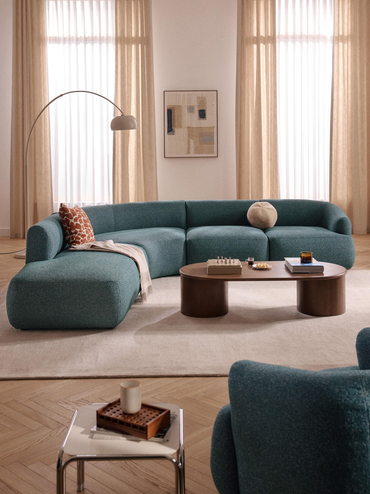 Trevanna Modular Corner Sofa (4-Seater) in Bouclé