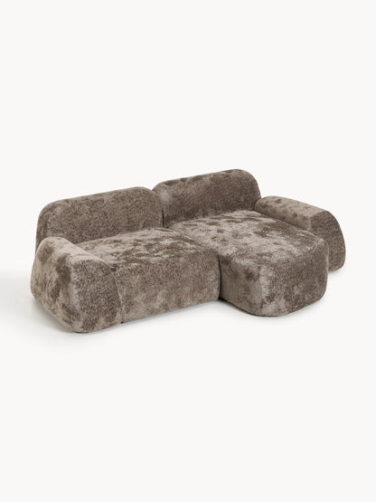 Wolbrenna Modular Corner Sofa (3-Seater) in Teddy Bouclé