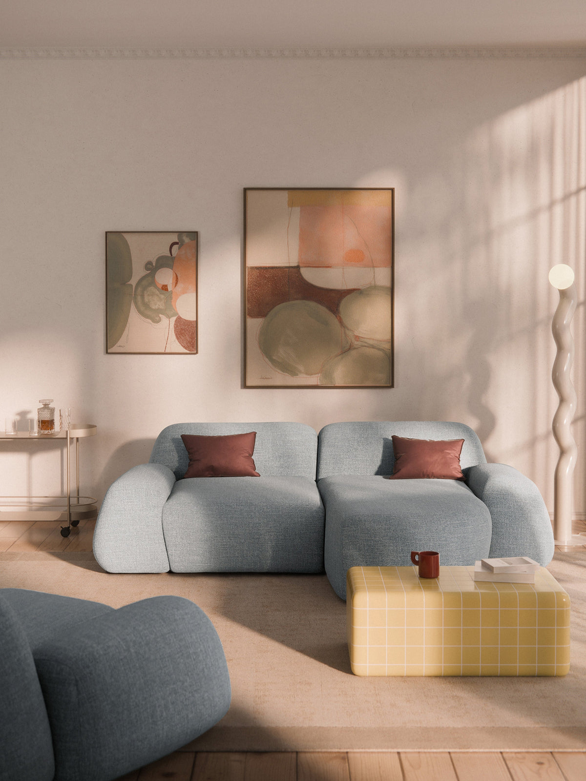 Wolbrenna Modular Corner Sofa, Bouclé, 3-Seater