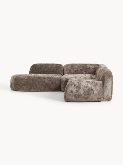 Wolbrenna Modular Corner Sofa in Teddy Bouclé (4-Seater) with Chaise Longue