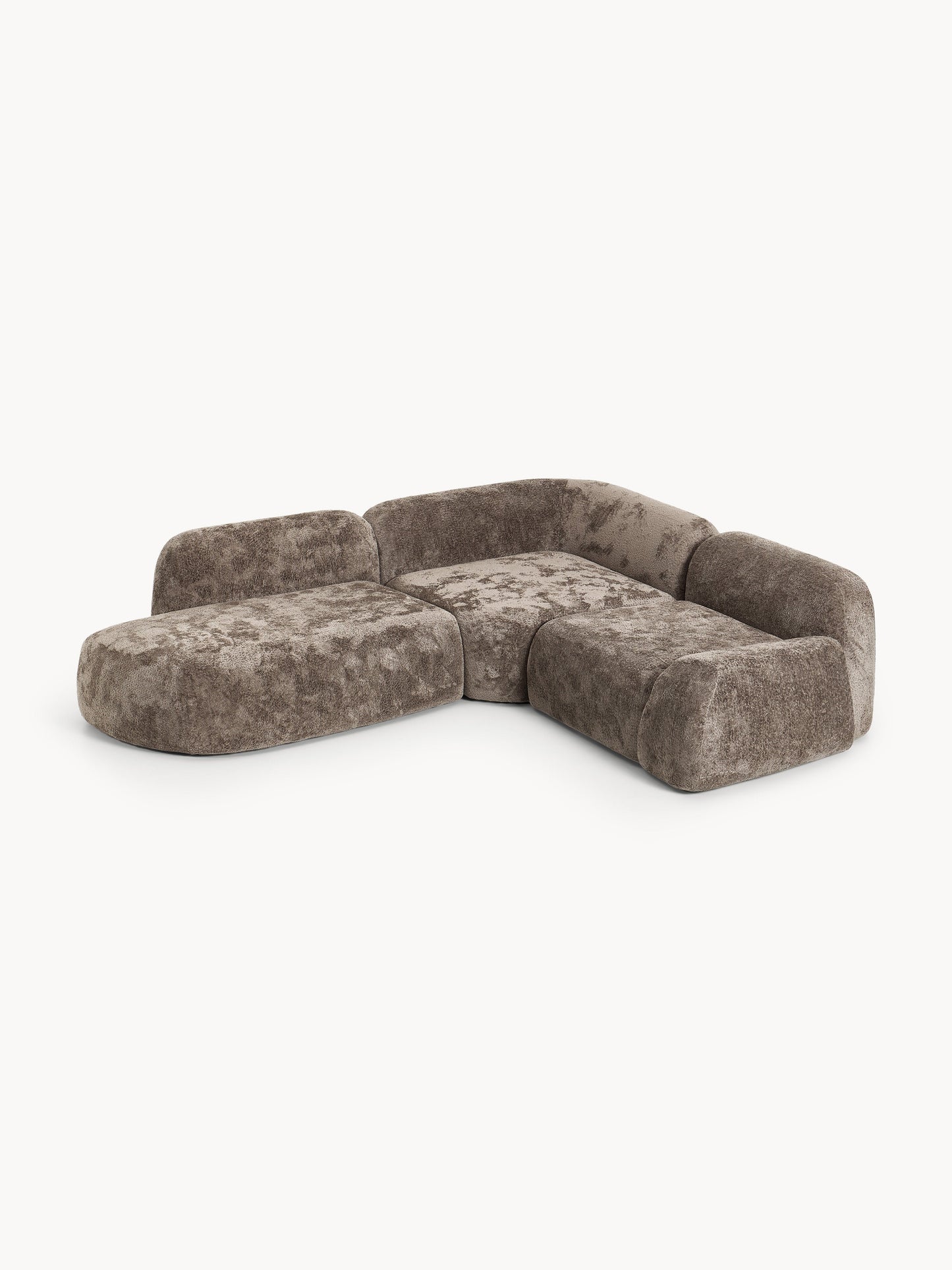 Wolbrenna Modular Corner Sofa in Teddy Bouclé (4-Seater) with Chaise Longue